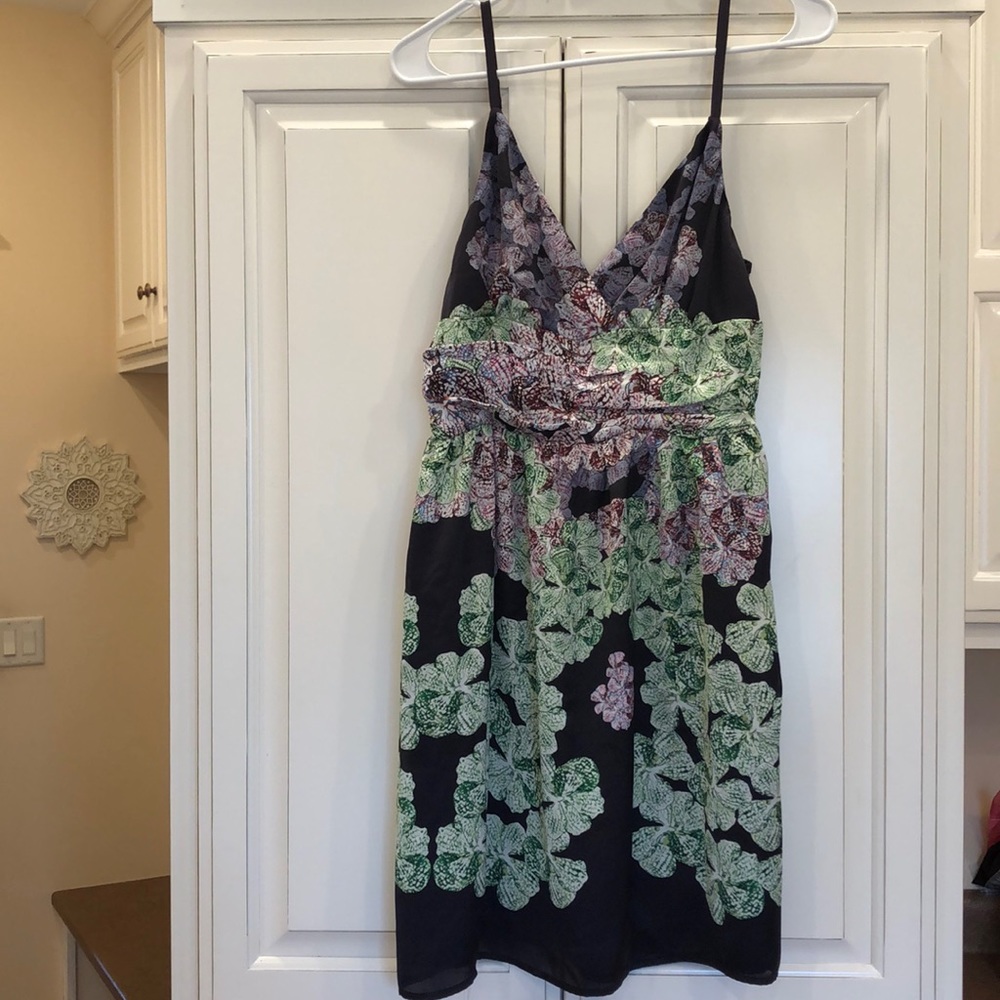 NWT Imaginary Voyage satin spaghetti strap print sundress size large